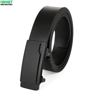 Cinturón Automático con Hebilla Rectangular Negra Sólida, Cinturón Casual para Hombre, Moldeado en una Sola Pieza, Estilo Duradero - Product Image 2