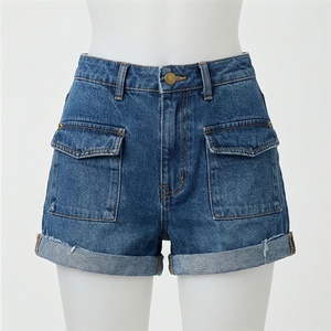 New Arrival 2025 Summer Casual Wear <b>Button</b> Slim Fit Woman Acid Washed Denim Shorts <b>Jeans</b> Trendy Fashion Street Styles - Product Image 1