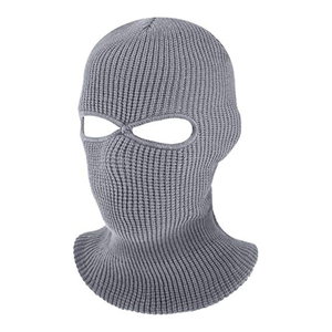 Cagoule en tricot rose avec trous pour les yeux, masque facial chaud d'hiver, style punk, en acrylique, unisexe - Product Image 3