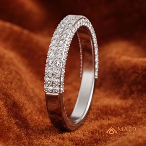 Anillo de Eternidad de Plata de Ley 925 con Moissanita, Anillo de Boda con Diamantes, Joyería Fina para Mujer, EE. UU. - Product Image 2