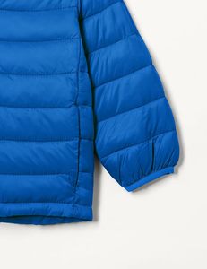 Chaqueta acolchada con capucha azul para hombre, a prueba de viento, abrigo de invierno cálido con cremallera. - Product Image 4