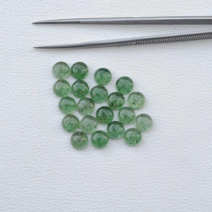 Quartz fraise vert de qualité AAA 4mm à 10mm Cabochons ronds pierres précieuses en vrac pierres semi-précieuses naturelles pour la fabrication de bijoux - Product Image 4