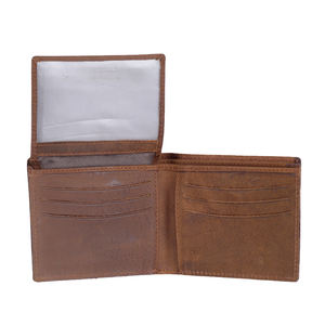 Cartera de cuero genuino Crazy Horse vintage premium con efecto quemado, tarjetero, RFID, para hombre, modelo corto abierto, de la India, económica - Product Image 6