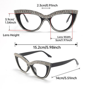Women's Diamond-Encrusted Cat-Eye <b>Sunglasses</b> with UV400 Protection Lightweight & Comfortable Design - Product Image 6