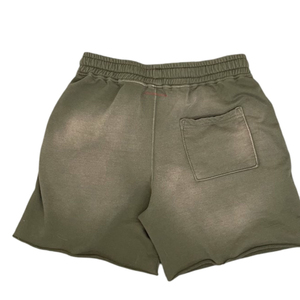 Shorts de sport pour homme personnalisés, épais, en molleton délavé à l'acide, effet vintage délavé par le soleil, coupe ample, en coton vierge avec poches en maille, OEM - Product Image 1