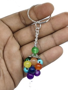 High Quality Crystal Keychain Stone Multi stone grapes <b>key</b> Chine natural Stone bead Healing <b>Key</b> <b>Holder</b> Gift for Women <b>Key</b> Chains - Product Image 3