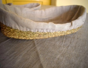 100% <b>Linen</b> and Sabai Grass Fabric Bread Proofing <b>Basket</b> - Product Image 6
