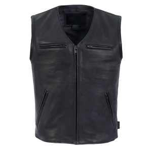 Gilet en cuir décontracté haut de gamme pour l'hiver, style motard, sans manches, avec motif, pour les collections de mode masculine et les acheteurs en gros - Product Image 5