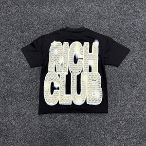 Camiseta Negra para Hombre, Manga Corta, Cuello Redondo, Estilo Urbano, Estampado Fotográfico, Corte Holgado, 100% Algodón Jersey, Diseño Frontal con Impresión Digital - Product Image 2
