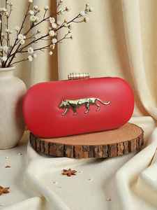 Bolso de mano de diseñador para mujer, marca Rose for Canvas, estilo Sabyasachi, con cremallera, estampado de leopardo, bordado, moderno, para cosméticos, invierno - Product Image 4