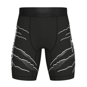 Shorts de compression MMA noirs personnalisés pour hommes, légers, respirants, séchage rapide, entraînement, grappling, kickboxing, boxe, BJJ - Product Image 1