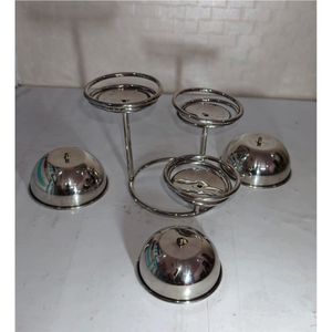 Bol à fruits moderne en verre transparent avec support en fil chromé, vaisselle décorative, saladier pour la maison, les fêtes et les mariages - Product Image 5