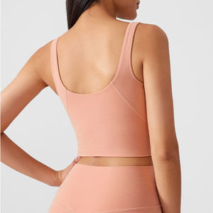 Soutien-gorge de sport pour femme en promotion – Haute qualité, extensible dans 4 directions, respirant, écologique, élasticité moyenne, XS personnalisable à l'avant - Product Image 5