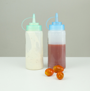 <b>Squeeze</b> <b>Bottle</b> <b>Plastic</b> 450ml Cylinder Shape Screw Cap Lid BPA Free for Sauce Storage Food Use - Product Image 1
