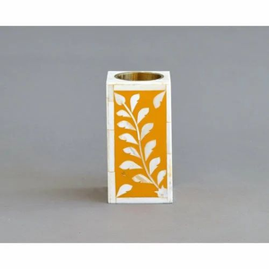 FAIZA CRAFT Lanternes à bougies carrées et rondes en bois avec incrustations de os, faites à la main, écologiques, porte-bougie de bureau, luxe - Product Image 6