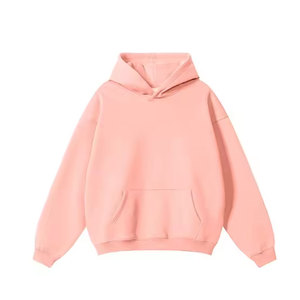 Pink Hooded <b>Zip</b>-<b>Up</b> Sweatshirt Unisex Cotton Knitted Casual Letter Print Front Logo Autumn Wear - Product Image 1