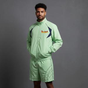 ชุดวินด์เบรกเกอร์คุณภาพสูงแบบสั่งทำพิเศษสำหรับผู้ชาย เสื้อฮู้ดดี้ติดกระดุมด้านข้าง ชุดเซ็ตเสื้อแจ็คเก็ตวินด์เบรกเกอร์ไนลอนแบบมีซิปและกางเกงขาสั้น - Product Image 6