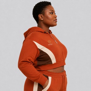 <b>Zipper</b> Up Short Length Cropped Hoodie For Adults Girls Customized Logo Printing Sporty Style Women's Crop <b>Top</b> Hoodies - Product Image 6