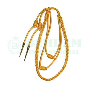 Cordón de Hombro de Calidad Premium para Uniforme de Guardia, con Recubrimiento Metálico Dorado Trenzado, Ecológico, con Puntas de Latón, para Prendas - Product Image 1