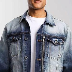 Pure Branded Material Premium Quality Men's Denim Jacket Low Price Quick Dry Front <b>Covered</b> <b>Button</b> Jeans Jacket - Product Image 3
