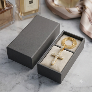 Colgantes y Dijes de Lujo de Oro Sólido de 10K con Cruz de Jesús y Diamantes Cultivados en Laboratorio, Diseño Religioso Cristiano Personalizado, de Última Tendencia - Product Image 5