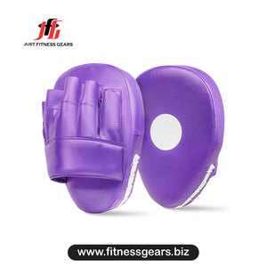 Purple PU Training Gloves Fold Back Fingers Velcro Closure Martial Arts Sparring Gear - Product Image 1