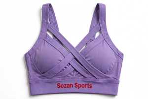 Ensemble soutien-gorge et leggings dos nageur taille haute côtelé maille unie 2 pièces Activewear séchage rapide logo avant - Product Image 4