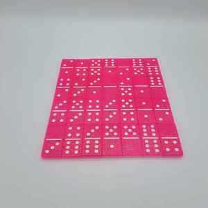 Jeu de dominos en résine rose, fait main, avec paillettes, pièces de jeu artistiques, objet de collection, matériel artisanal - Product Image 3
