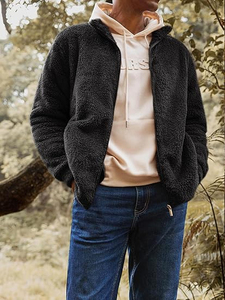 Veste polaire pour homme, dernière conception, fabriquée en usine, prix compétitif, logo imprimé sur le devant, coupe-vent, respirante, veste polaire de sport - Product Image 3