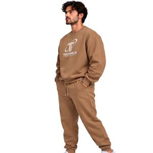 Conjunto Deportivo Informal para Hombre, Sudadera con Cuello Redondo y Estampado Color Caramelo, Pantalones Jogger, Chándal de Forro Polar, Ropa Deportiva de Invierno para Gimnasio y Calle - Product Image 2
