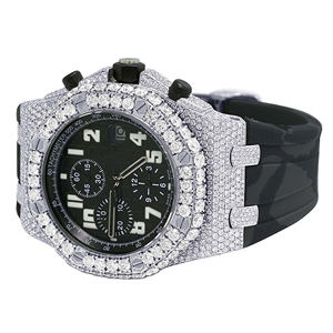 Reloj de Cuarzo de Acero Inoxidable para Hombre, con Acabado Brillante, Estilo Hip Hop, con Diamantes Moissanite VVS, Correa de 20 mm - Product Image 5