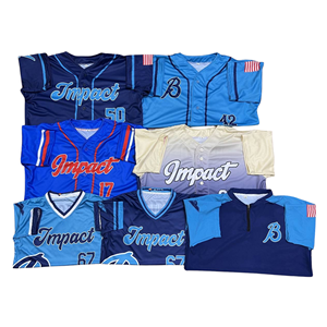 Uniformes de Béisbol Sublimados con Diseño Personalizado y Bajo MOQ, con Nombre y Número, 100% Poliéster, Jersey Corto para Equipo de Béisbol - Product Image 5