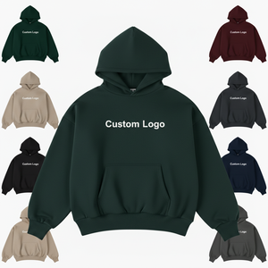 Fabrication de sweats à capuche personnalisés, style streetwear vintage, coupe oversize, bords bruts, broderie contrastante sur le côté, en coton délavé à l'acide - Product Image 1