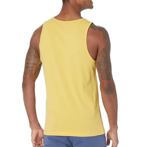 Men white tank <b>top</b> classic ribbed cotton undershirt basic <b>layering</b> sleeveless tee casual summer gym fitness activewear wholesale - Product Image 3