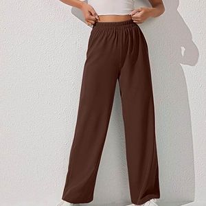 Straight Fit 100% Cotton Breathable Eco-Friendly Quick Dry Casual Autumn Women's <b>Trousers</b> with <b>Elastic</b> <b>Waist</b> Mid <b>Waist</b> Canvas - Product Image 3