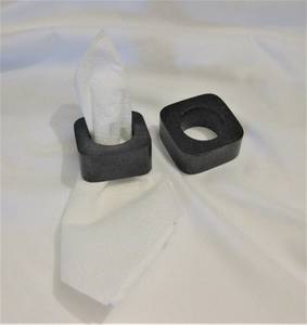 Anneaux de serviette de table modernes de luxe écologiques en résine et bois avec support pour décorations de table de mariage - Product Image 6