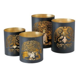 Juego de Portavelas de Hierro Hechos a Mano con Recortes de Paisajes Urbanos para Decoración del Hogar, Día de San Valentín - Product Image 3