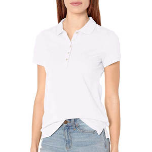 Chemises polo en coton de haute qualité pour femmes, mode décontractée d'été, respirantes, design simple, chemise polo unie pour femmes - Product Image 1