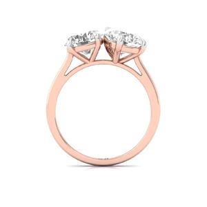 Round and Pear Cut CVD Lab Grown Diamond Luxury Wedding Engagement <b>Ring</b> in 10K Gold Plated for Women - Product Image 1