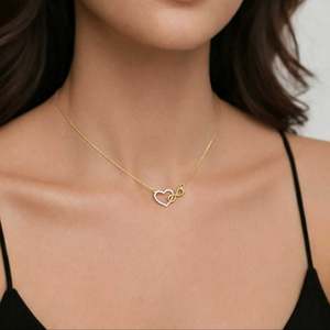 Rose Gold Plated Hallmarked Silver Infinity Heart Pendant for Women - Product Image 2