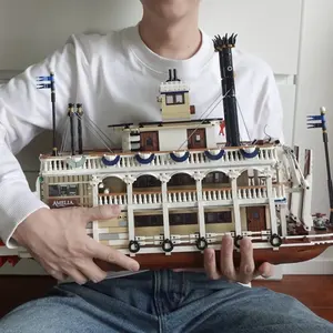 Kit de bloques de construcción de barco fluvial MOC, compatible con 21356 ladrillos, juguetes para niños y niñas, regalos de cumpleaños para adultos, decoración del hogar - Product Image 5