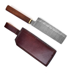 Couteaux de cuisine haut de gamme à motif Damas avec manche ergonomique en bois, lame large pour la cuisson professionnelle, la découpe de légumes et le tranchage - Product Image 5