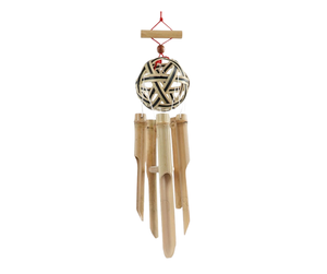 กระดิ่งลมไม้ไผ่ดีไซน์ใหม่ ลูกบอลไม้ไผ่สาน ขนาดใหญ่ ขนาดกลาง สไตล์เรียบง่าย วินเทจ ตกแต่งบ้าน เสียงไพเราะ กระดิ่งไวน์ไม้ไผ่ - Product Image 1