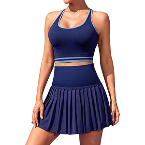 Women's Solid Pickleball Tank Top and Skort Set with Rhinestone and <b>Patches</b> Quick-Drying Breathable Performance Wear - Product Image 1