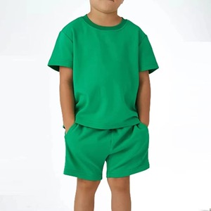Conjunto de Camiseta y Pantalones Cortos Personalizados para Niños y Niñas, 100% Algodón Transpirable, Tejido de Punto, Ropa de Verano, OEM, ODM, Venta al por Mayor, Impresión Digital Personalizada - Product Image 1