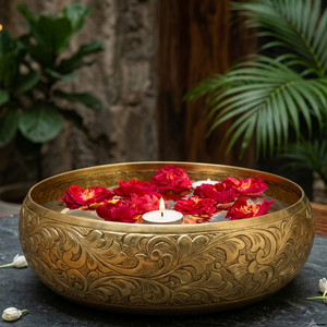 Urli de Encanto Antiguo – Cuenco Metálico Hecho a Mano con Belleza Etérea para Pétalos Flotantes y Serenidad Iluminada por Velas - Product Image 2