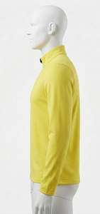 เสื้อถักไหมพรมสีเหลืองสำหรับผู้ชาย แขนยาว คอตั้ง ซิปหน้า โลโก้ด้านหน้า ทรงปกติ สีพื้น เรียบหรู ระบายอากาศได้ดี เหมาะสำหรับใส่ในฤดูใบไม้ร่วง - Product Image 2