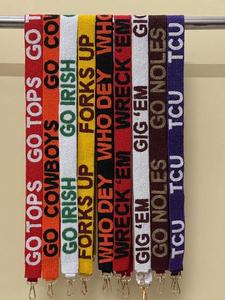 Wholesale Custom Handcrafted Seed Bead Embroidery <b>Belt</b> Strap Team Slogans Assorted Guitar Style <b>Purse</b> Strap Accent - Product Image 1