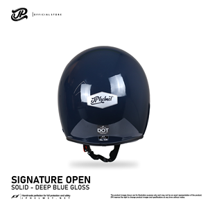 Casco abierto JP Signature Open Solid Deep Blue Gloss, ofrece seguridad moderna para una comodidad y protección inigualables al conducir. - Product Image 3