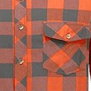 Camisa de Franela a Cuadros Buffalo de Manga Larga para Hombre al por Mayor con Bolsillo Sólido en Contraste, Puños Interiores de Pana y Forro de Pata de Gallo, Casual para el Trabajo - Product Image 2